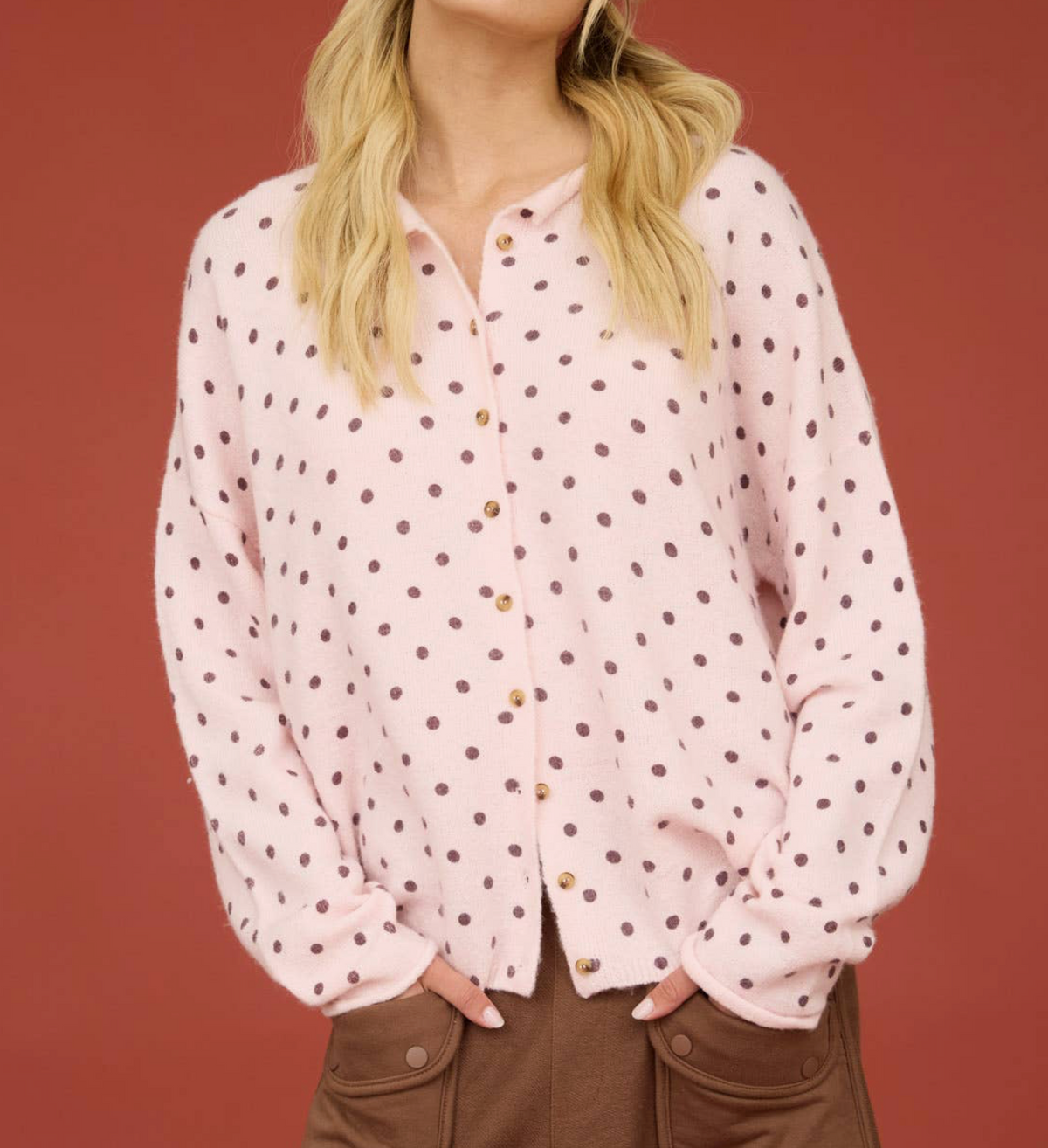 Mae Polka Dot Button Down Cardigan