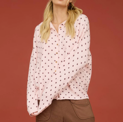 Mae Polka Dot Button Down Cardigan