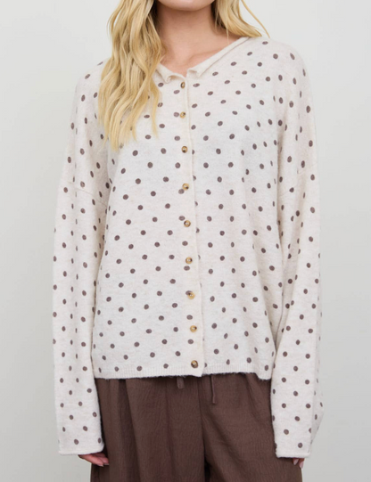 Mae Polka Dot Button Down Cardigan