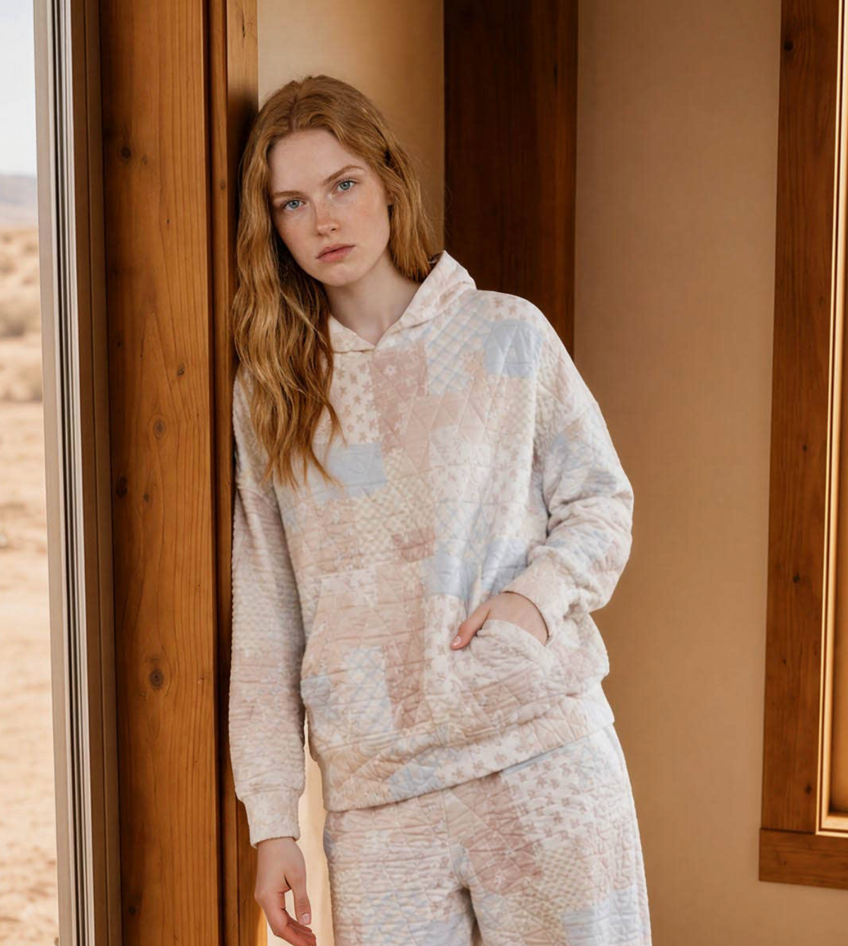 Whitney Multi Patterned Quilted Hoodie