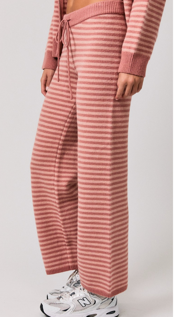 Becca Striped Sweater Hoodie & Pant Set