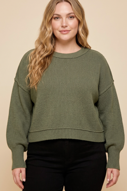 JoJo Drop Shoulder Sweater (Plus)