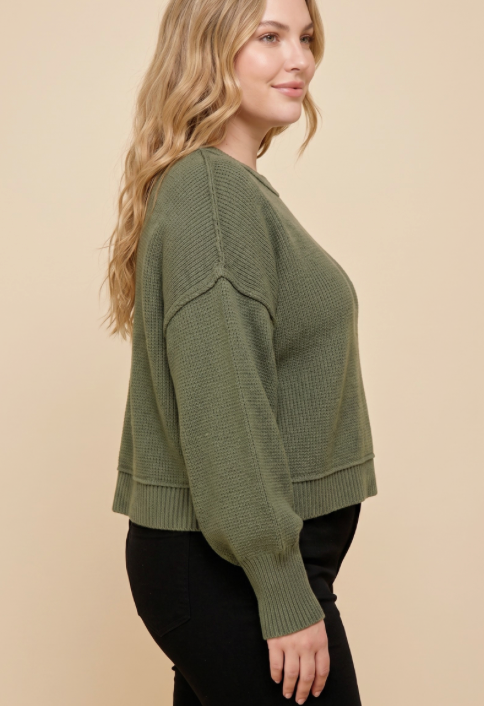 JoJo Drop Shoulder Sweater (Plus)
