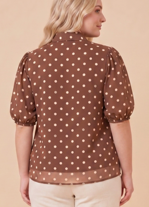 Joan Bow Tie Polka Dot Shirt (Small - Plus)