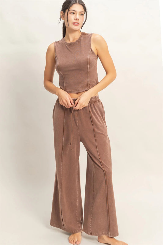 Skylar Pant and Sleeveless Top Set (Two Colors)*