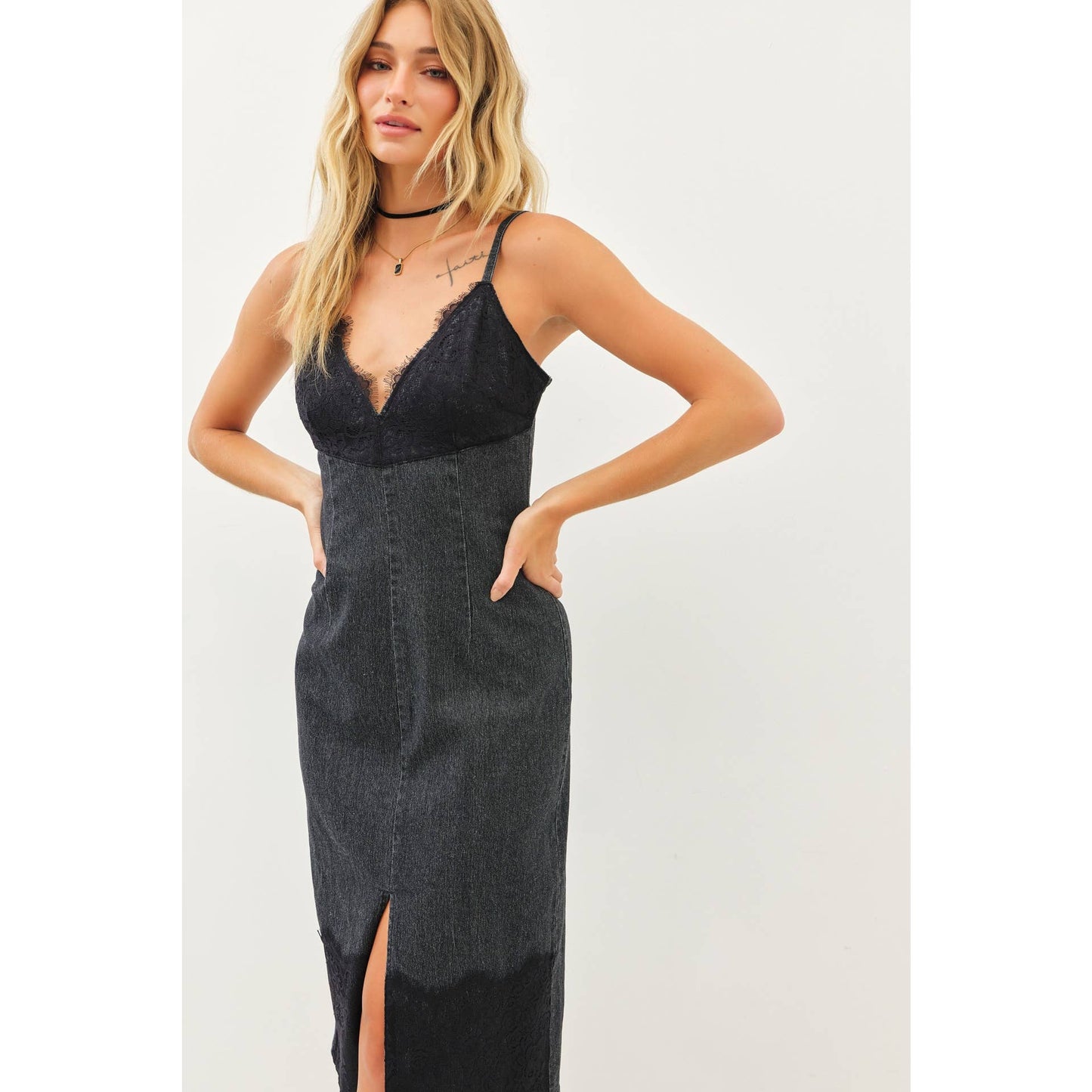 Denim and Lace Dress