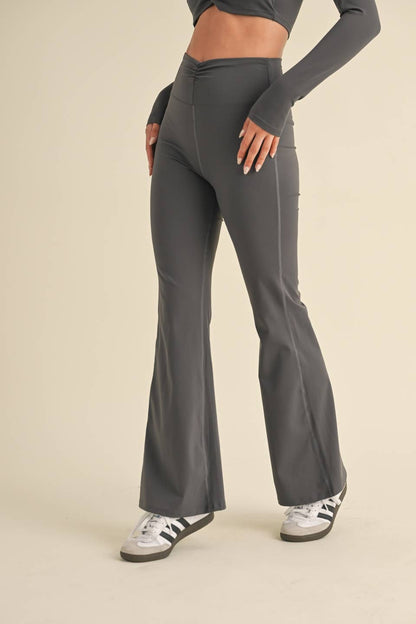 Ruched Waist Flare Leggings