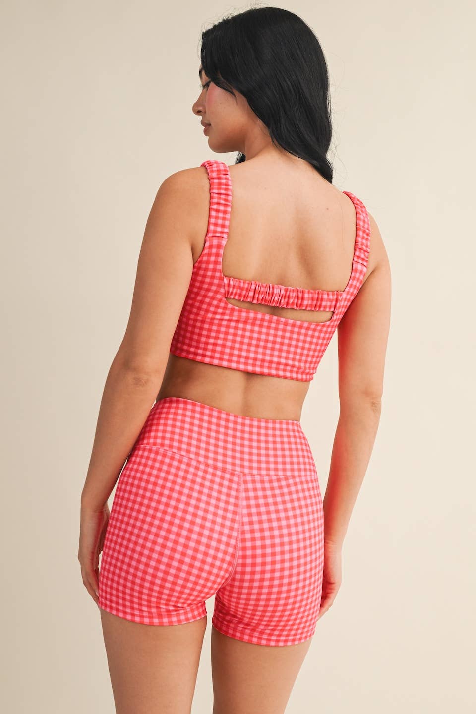 Gingham Ruched Bra Top