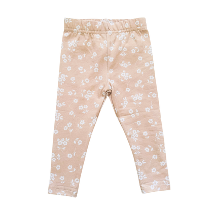 Organic Legging - Cream Floral