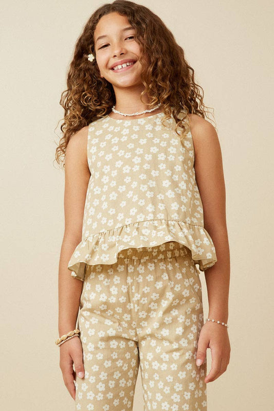 Girls Ila Ruffled Hem Tank