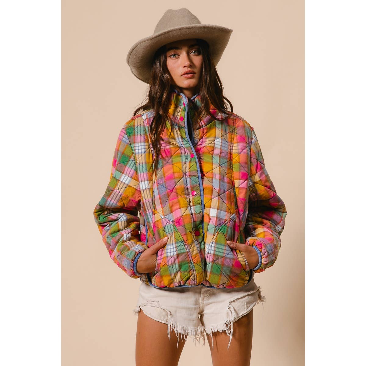 Beverly Bleached Vintage Quilted Jacket