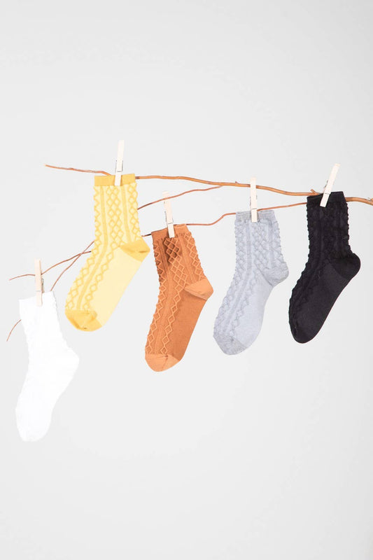 Solid Argyle Crew Socks