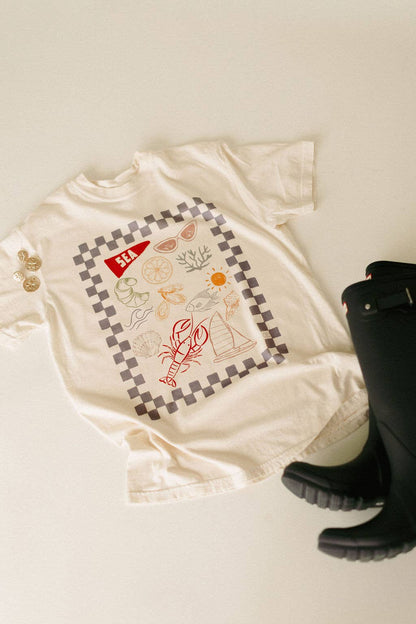 Checkered Sea Collage  Graphic Tee