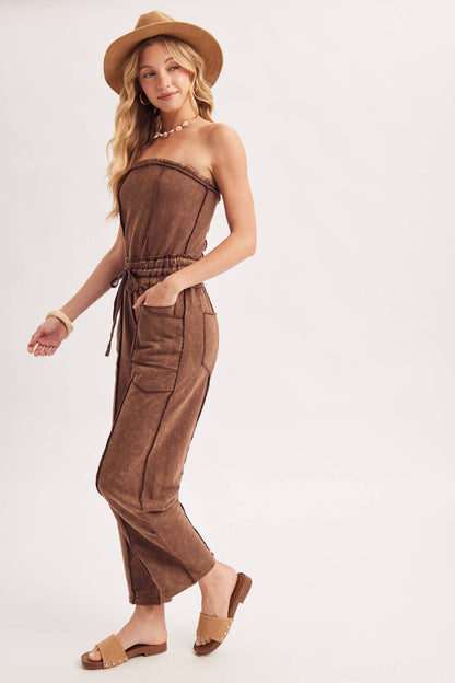 Sarah Washed Smocked Jumpsuit (Two Colors)