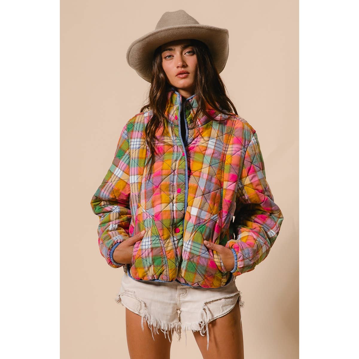 Beverly Bleached Vintage Quilted Jacket