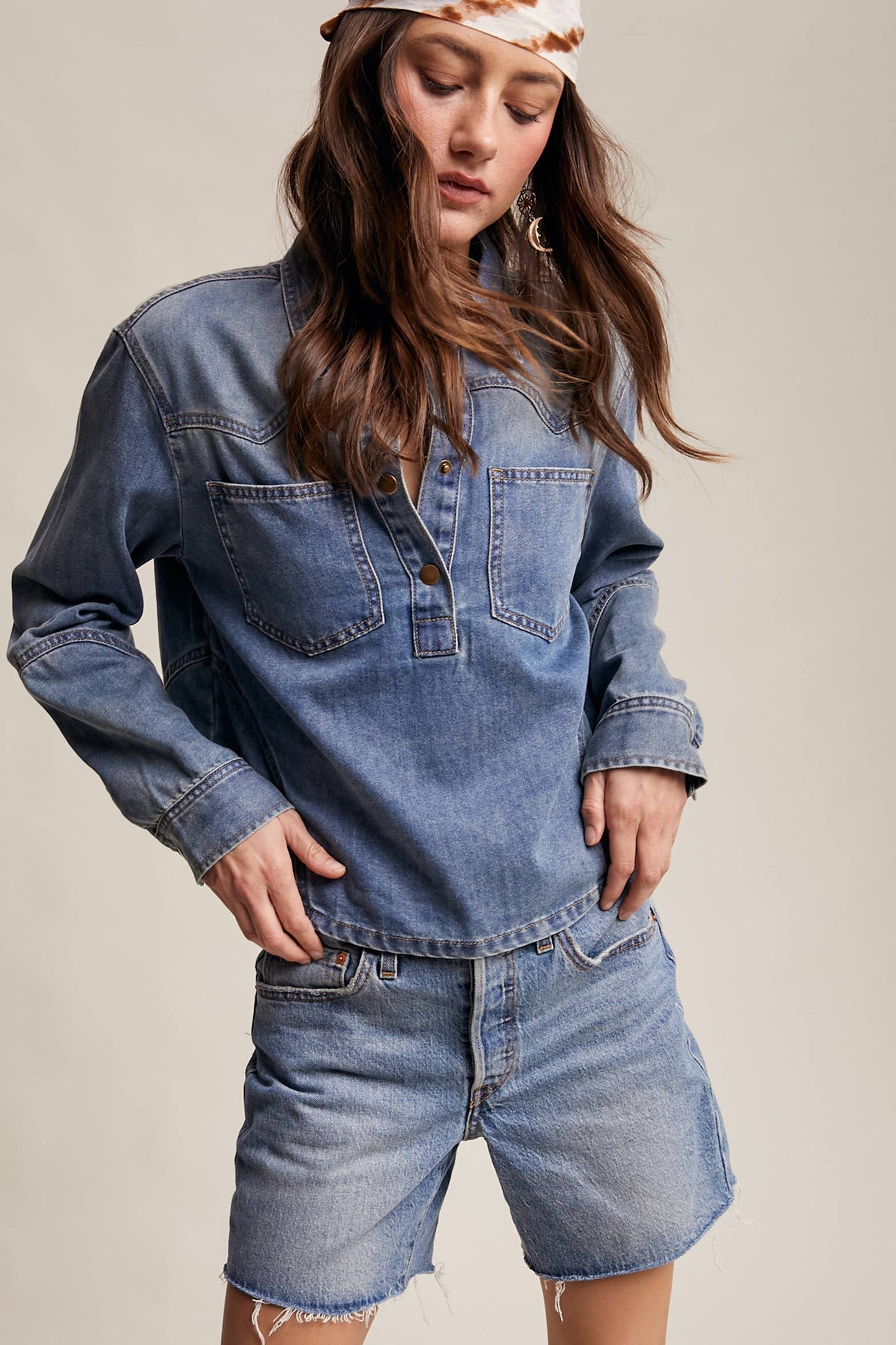 Denim Popover Shirt*