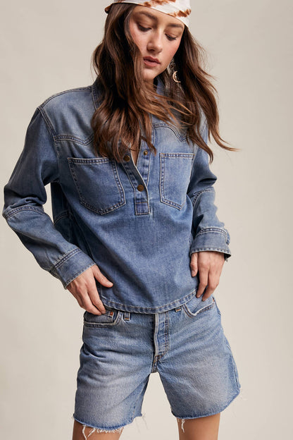 Denim Popover Shirt*