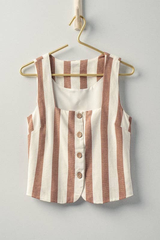 Striped Linen Vest