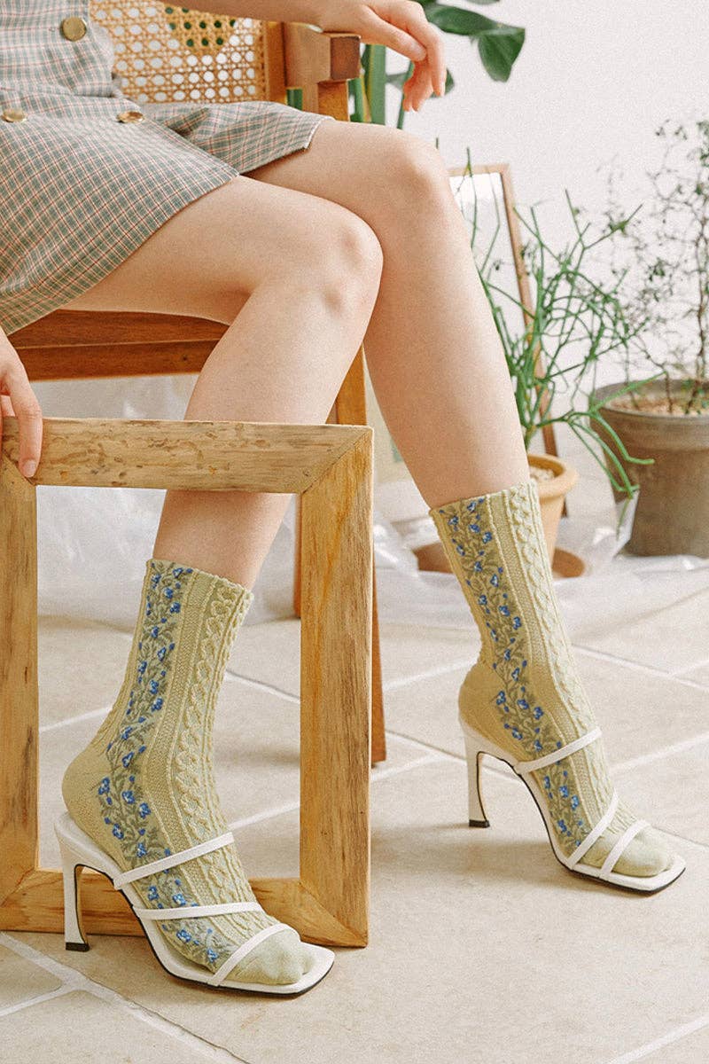 Women's Crew Earnest Flower Socks