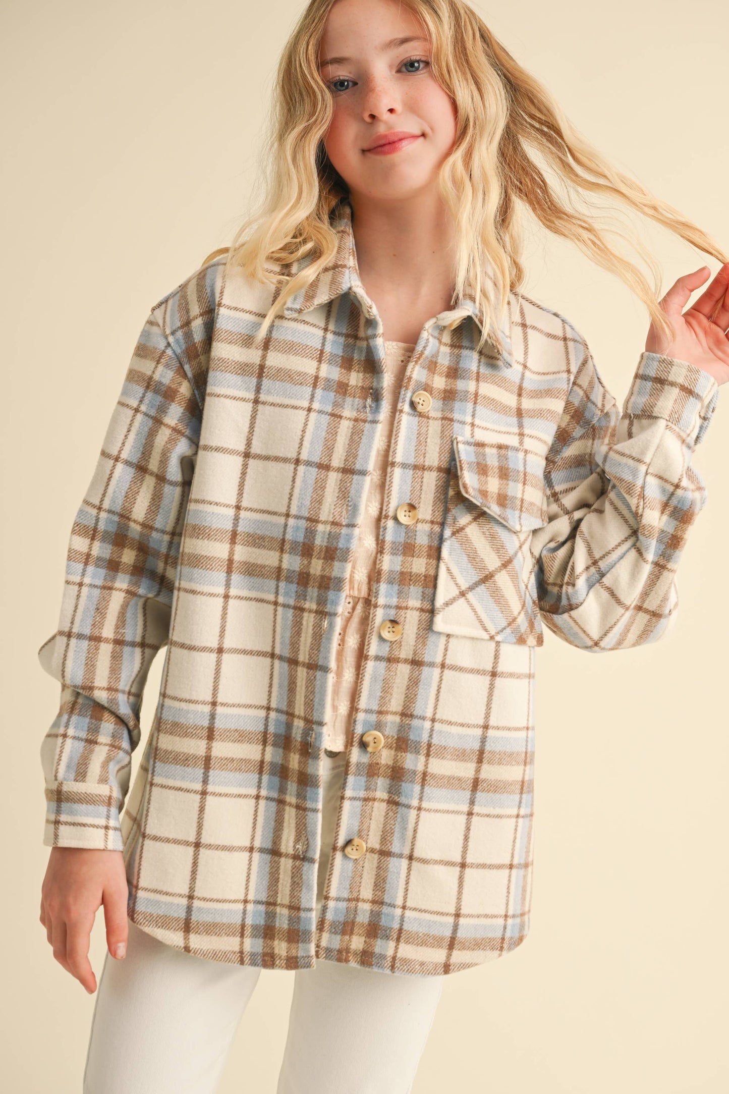 Kelley Plaid Tween Shacket