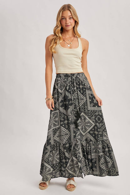 BOHO PRINT MAXI SKIRT