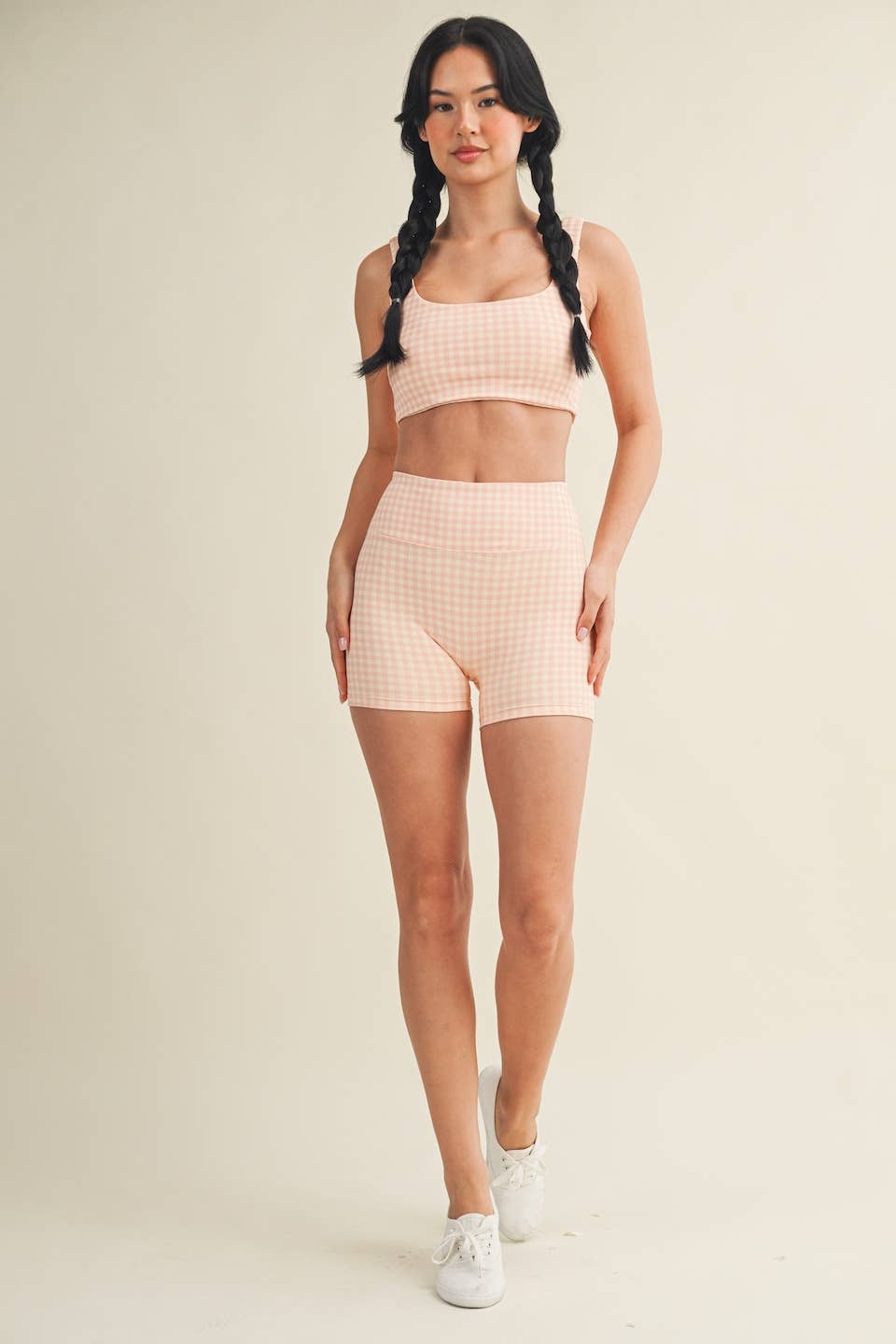 Gingham Ruched Bra Top