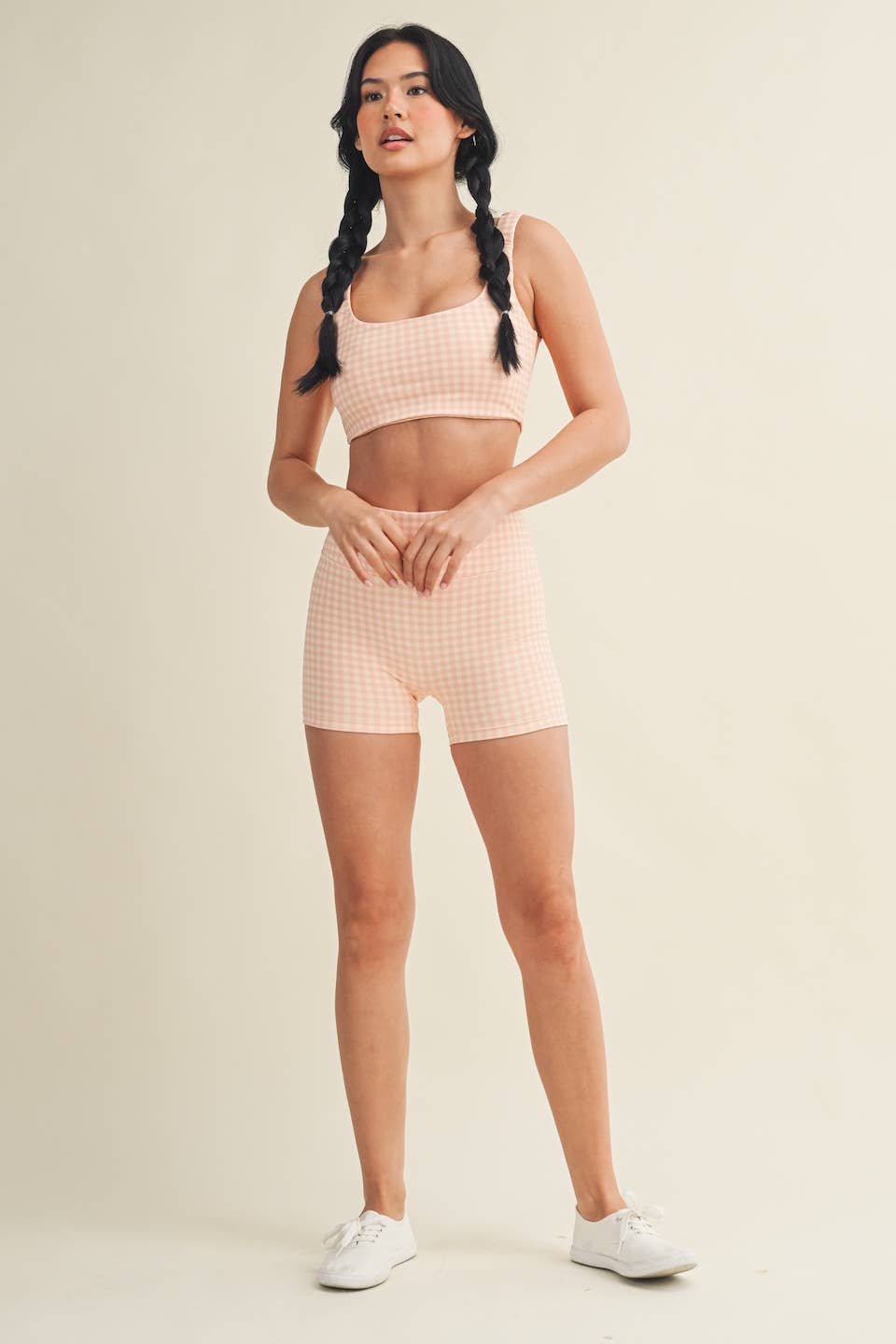 Gingham Ruched Bra Top