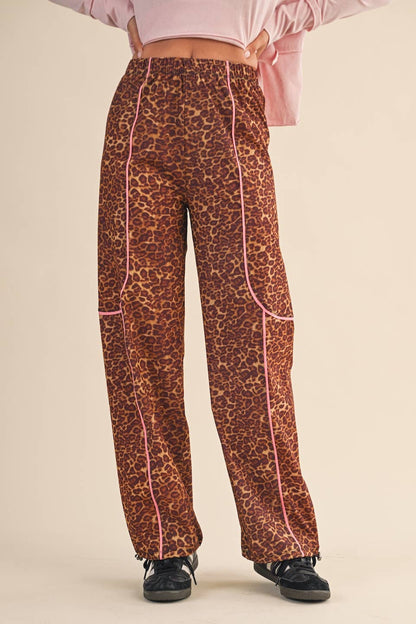 Leopard Print Track Pants