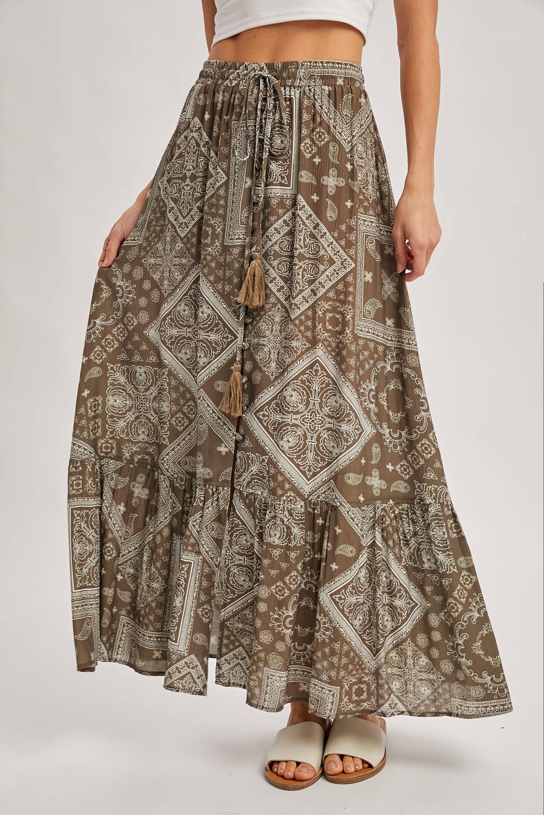 BOHO PRINT MAXI SKIRT