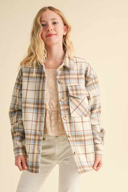 Kelley Plaid Tween Shacket