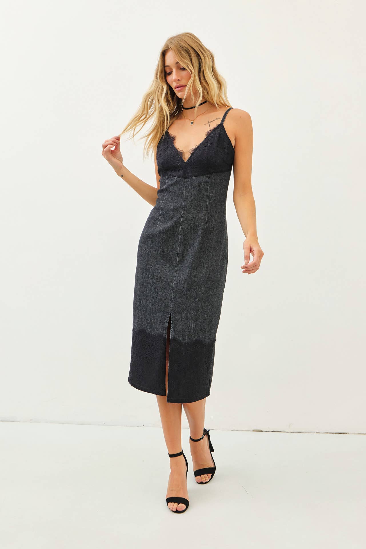 Denim and Lace Dress