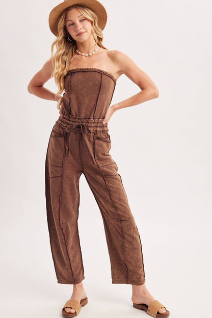 Sarah Washed Smocked Jumpsuit (Two Colors)