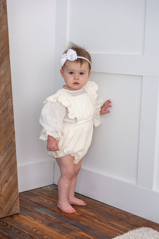 Ruffled Sleeve Baby Romper