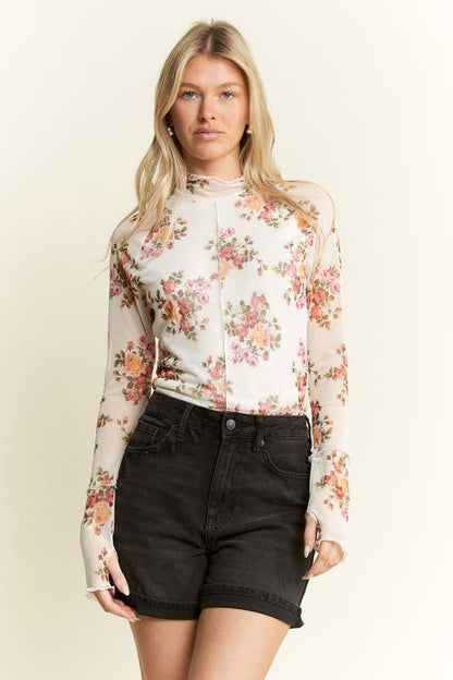 Amie Floral Mesh Top *Two colors