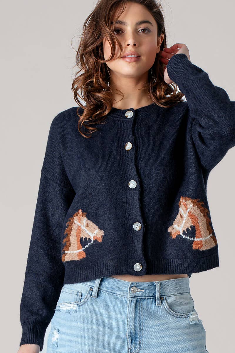 Western Horse Cardigan
