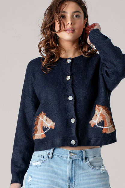 Western Horse Cardigan