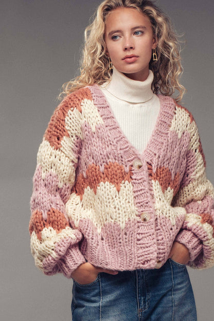 Chevron Knit Cardigan