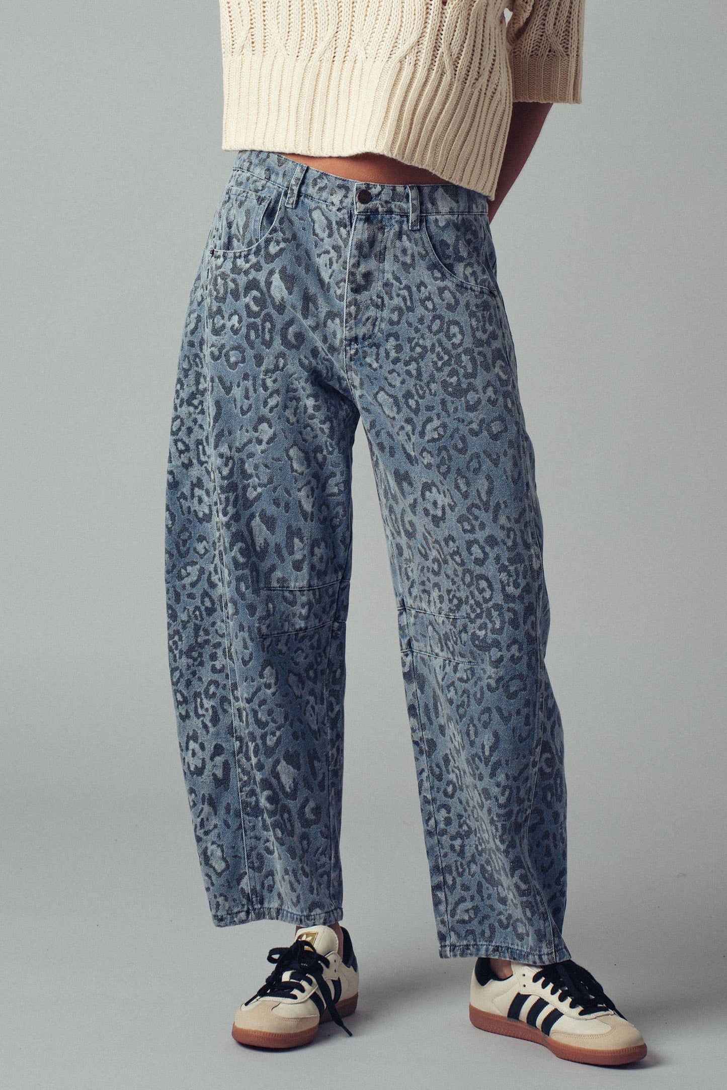 Leopard Print Denim Jeans