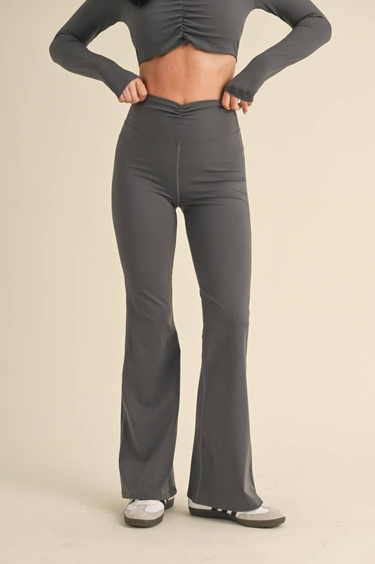 Ruched Waist Flare Leggings