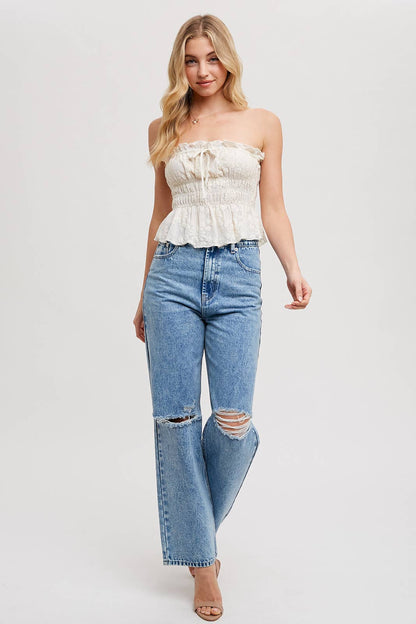 Lilly Lace Smoke Tube Top*