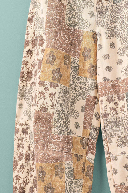 Boho Patchwork Wide Leg Pants