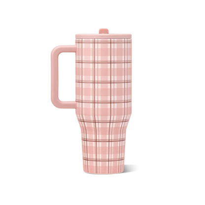 HydroJug - Pillow Talk Plaid  40 oz Traveler Tumbler