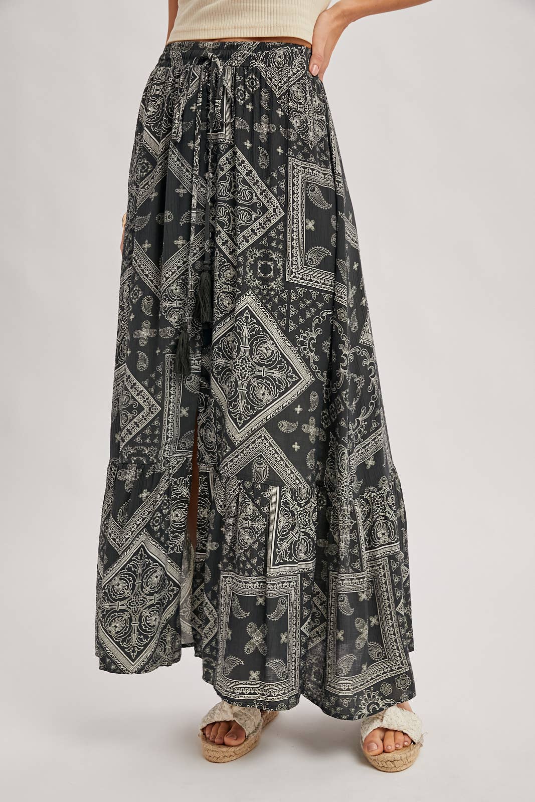 BOHO PRINT MAXI SKIRT
