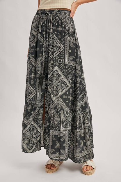 BOHO PRINT MAXI SKIRT