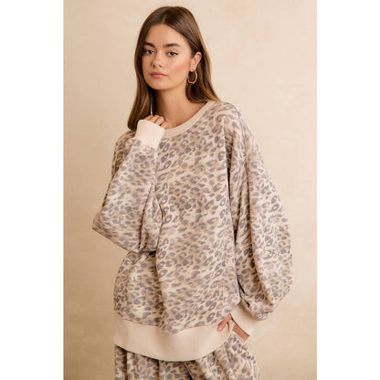 Charlie Relaxed Leopad Print Pullover