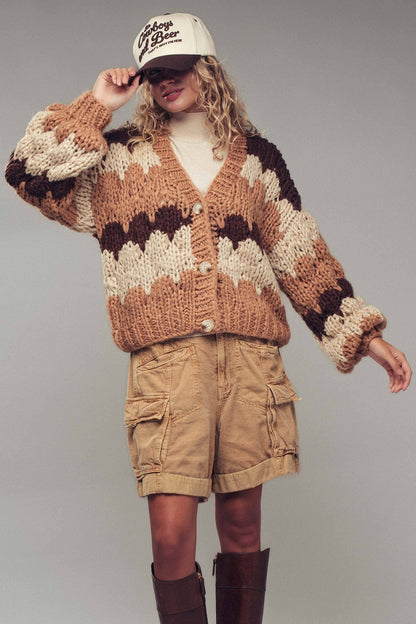 Chevron Knit Cardigan