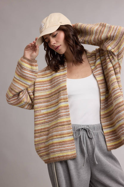 Stella Striped Opne Front Cardigan