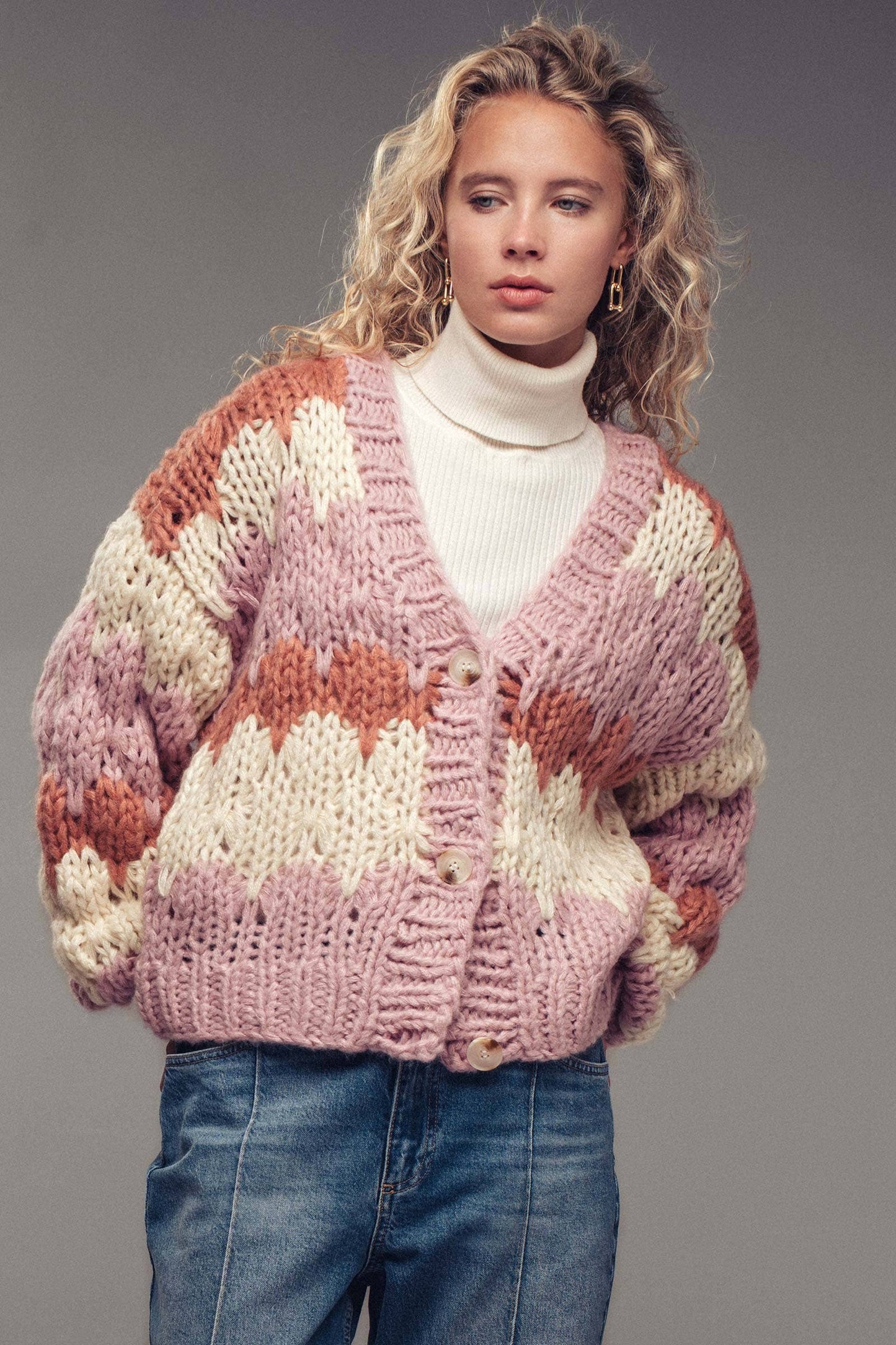 Chevron Knit Cardigan