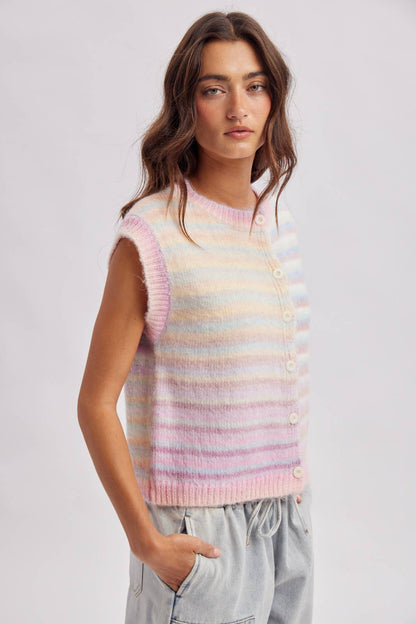 Kat Rainbow Stripe Sweater Vest