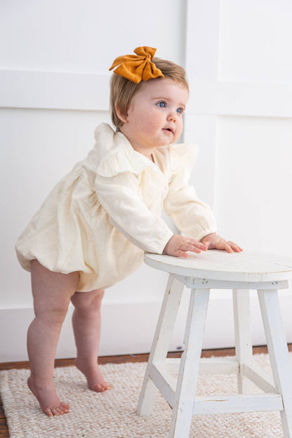 Ruffled Sleeve Baby Romper
